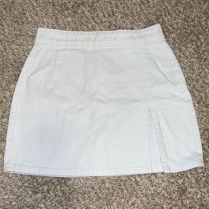 White mini skirt
